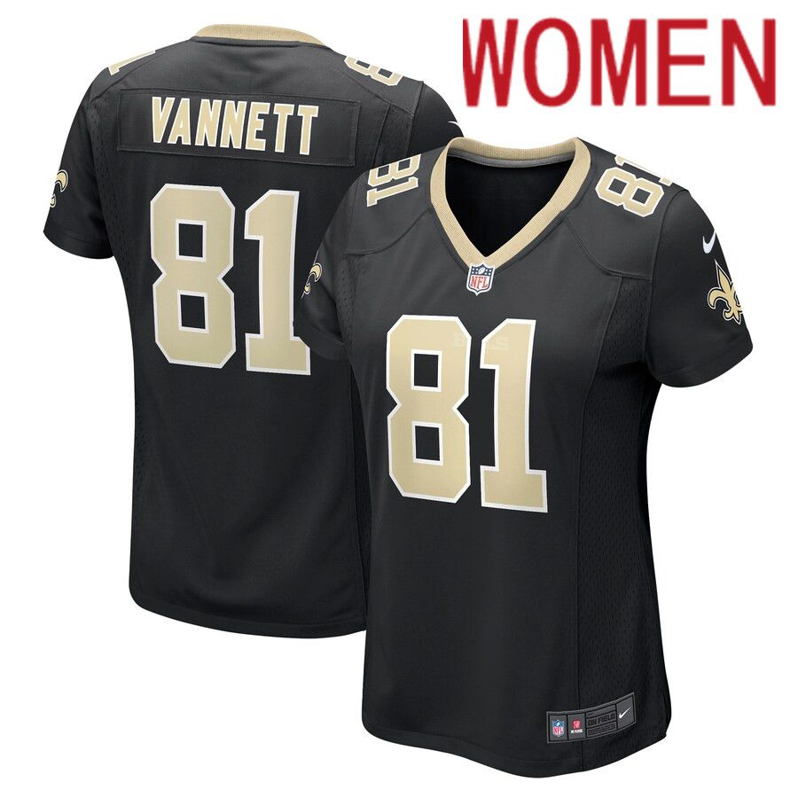 Cheap Women New Orleans Saints 81 Nick Vannett Nike Black Game NFL Jersey